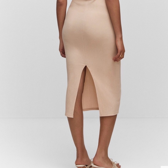 Mango One Shoulder Tan Dress - Picture 4 of 4